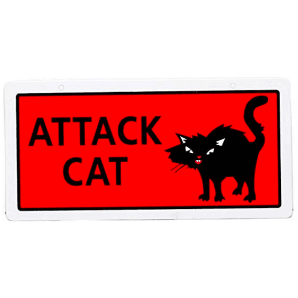 5x10 Inches 1-Sign Red and Black Plastic Hillman 848606 Attack Cat Sign